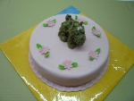 dort kulatý růžový s pejskem