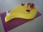 slza dort- celá v marcipánu motýlci, růžičky č.390