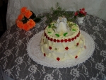 svatební dort kulatý 2 patrový ll č.020