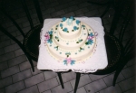 kulatý třípatrový dort marcipánový č.166