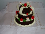 kulatý třípatrový dort čokoládový koruna s mosty č.46