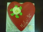 srdce zaoblené dort v maripánu 1 velká růže