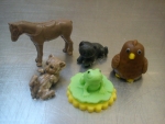 marcipánové figurky na dort koník,kočičky,žabička,sova