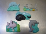 figurka marcipánová zvířátka mořská, mečoun,žralok,verlyba,rybka,delfín,