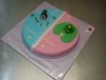 dort kulatý velký pro dvojčátka, krteček,žabička č.507  dort kulatý velký pro dvojčátka, krteček,žabička č.507
