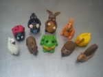 figurky marcipánové,labuť,beruška,krteček,yajjíček,veverka,kačenka,králík,žabka,ježek,šnek