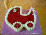 ovocný dort kočárek vrch želé + jahody č.475