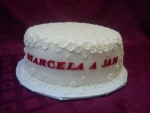 svatební dort bílý s 500 kusy malých kvítečků č.439