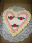 srdce dort - vrch marcipán + tři růže č.91