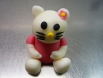marcipánová figurka Hellou Kitty sedící růžová