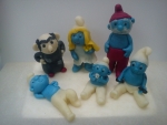 marcipanové figurky - gargamel,šmoulinka,taťka šmoula,lenoch,šmoulík,silák,