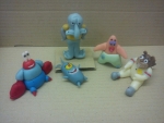 figurky marcipánové pan Krabs, Plankton,Sépiák, Patrik hvězdice,Sandy veverka,